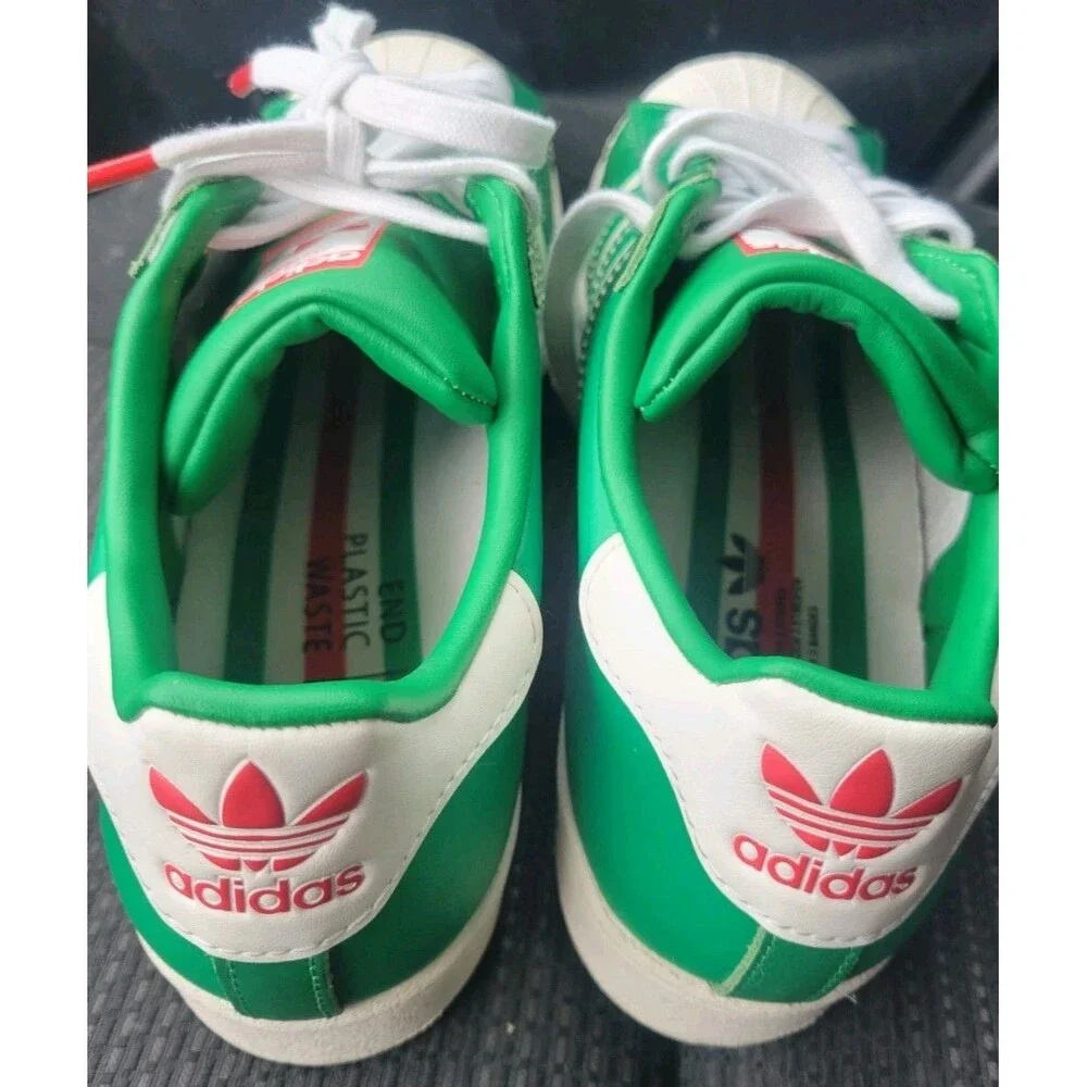Adidas Superstar J Green White Red HQ9959 Size 7 Mens 8.5 Womens Shelltoe NEW